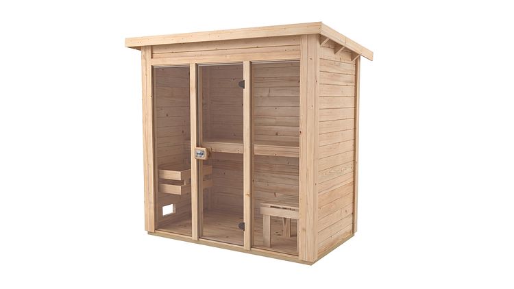 Weka Saunahaus Kaapi 1 mit Ganzglasfront - 40 mm inkl. gratis Sauna-Set im Wert von 70,99 €
