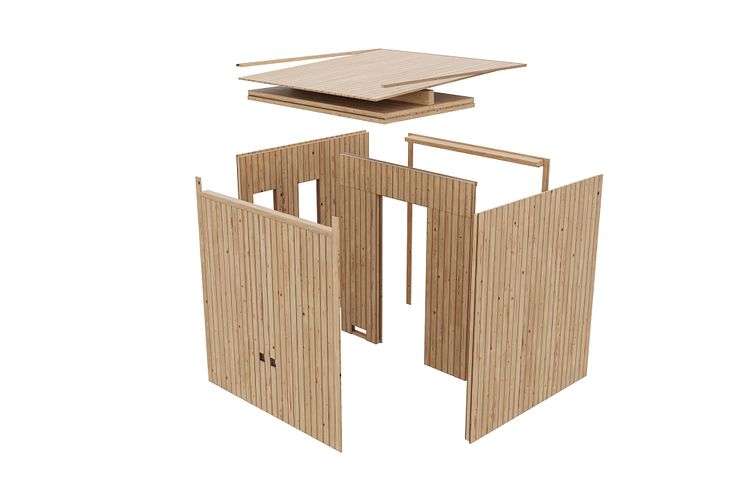 Karibu Design Saunahaus Monterey mit Douglasie-Lamellenprofil - 73 mm