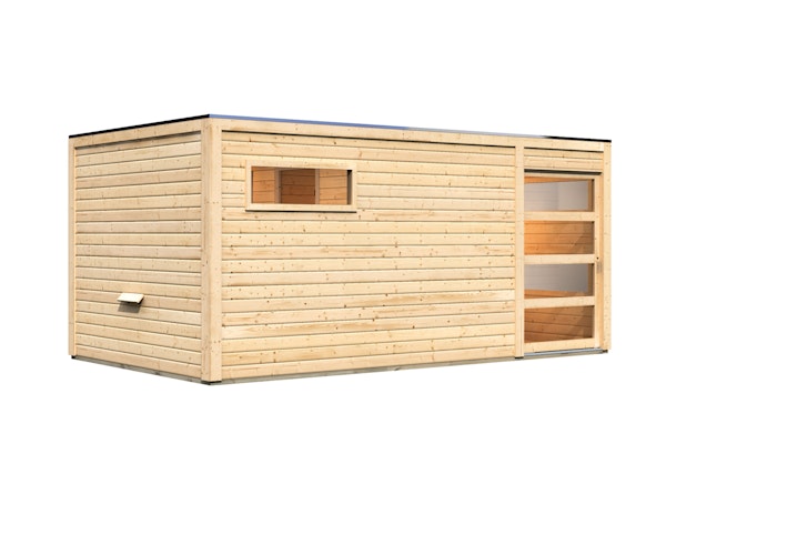 Karibu Gartensauna Saunahaus Hygge inkl. Vorraum, naturbelassen