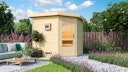 Vorschaubild Karibu Gartensauna Pultdach Saunahaus Mikka mit Eckeinstieg naturbelassen inkl. gratis Saunaofen im Wert von 599,99 €