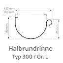 Vorschaubild Endstück links, RG100 Typ 300 anthrazit (1 Stück)