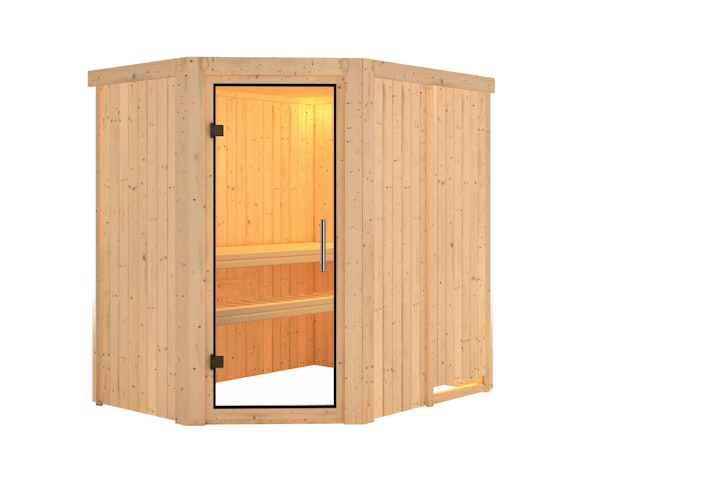 Karibu Sauna Carin mit Eckeinstieg 68 mm