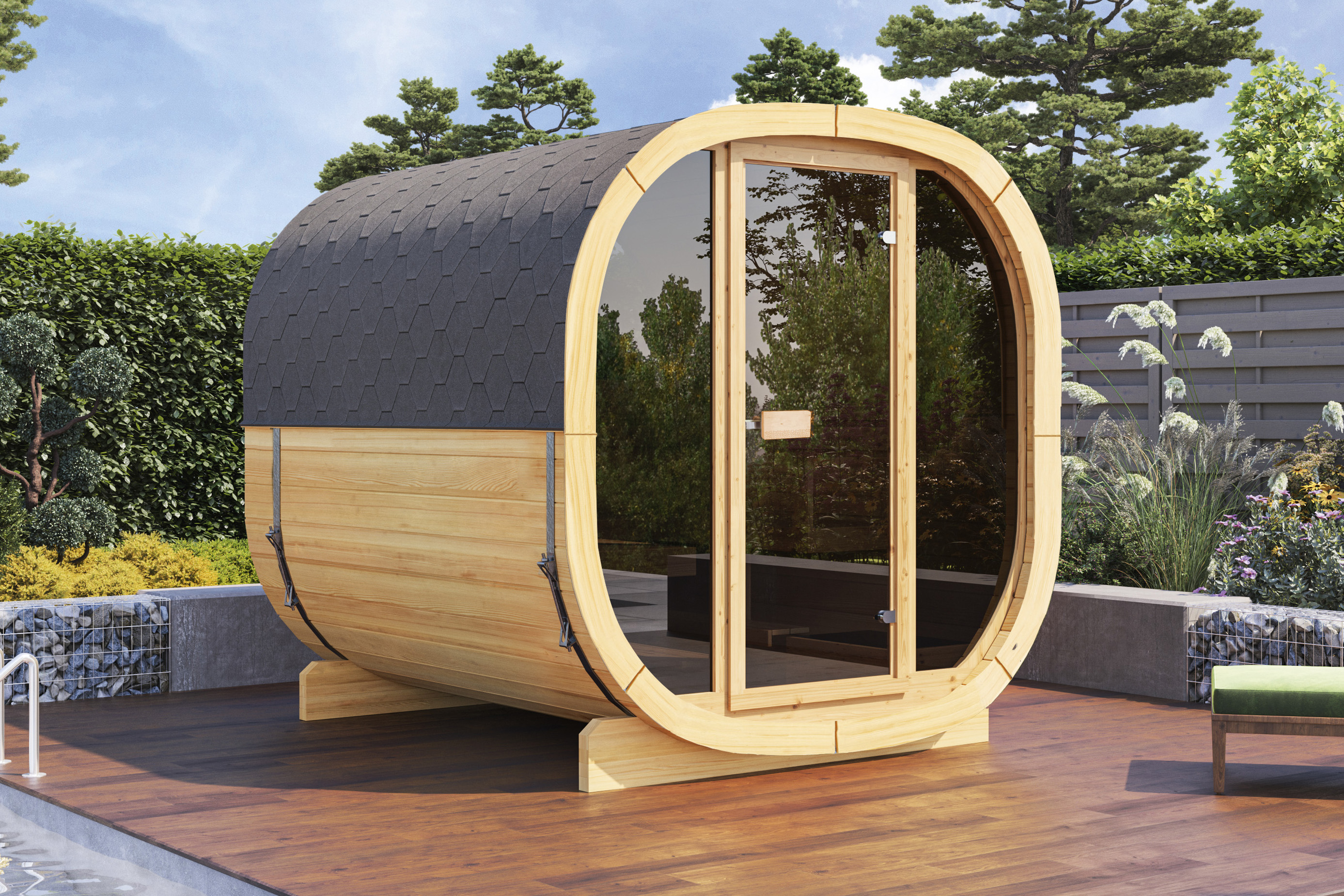 Wolff Finnhaus Gartensauna Calina 2123 Bausatz naturbelassen - 42 mm