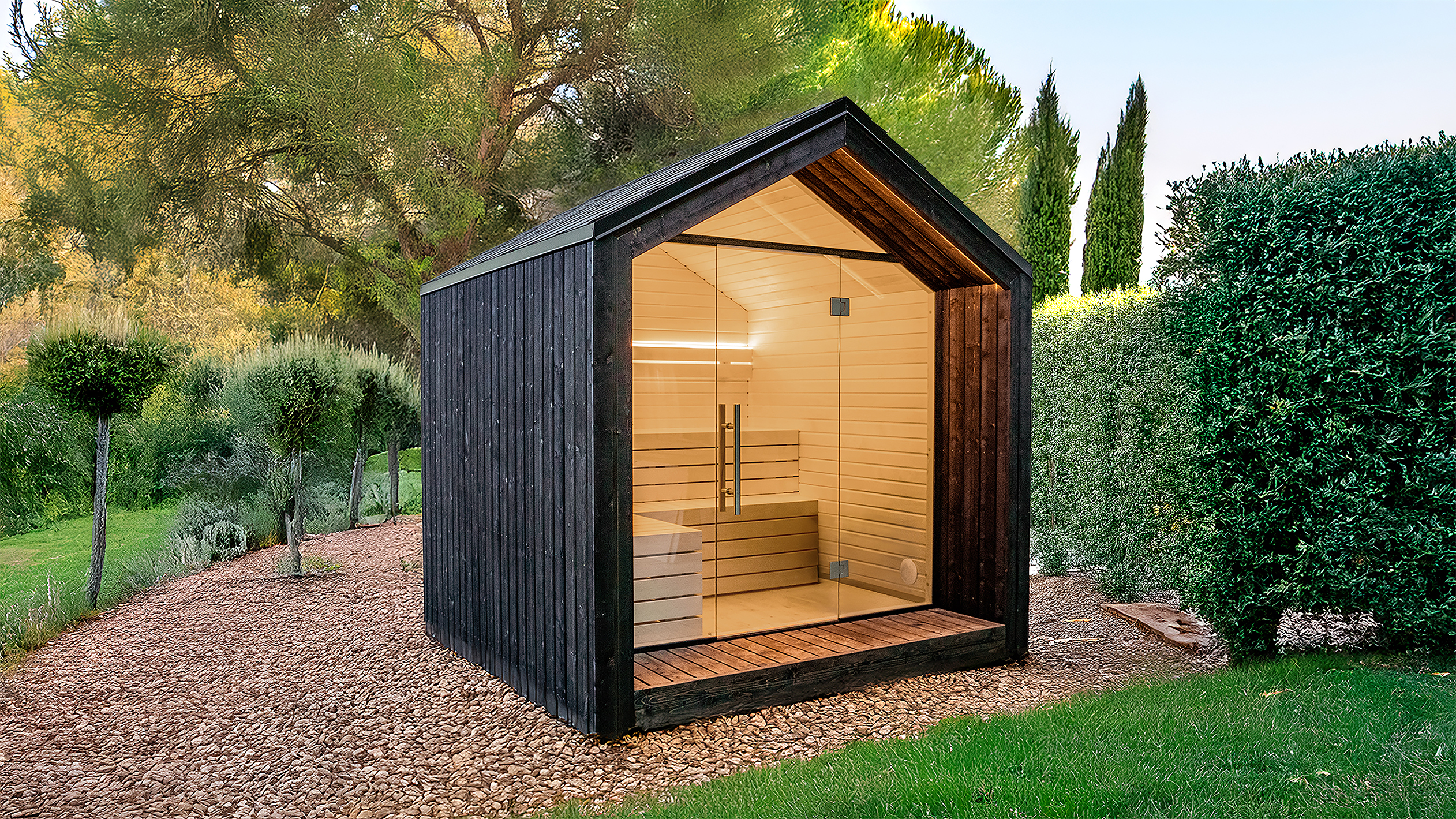 Weka Design Saunahaus Luua - 175 mm (Lieferung vormontiert)