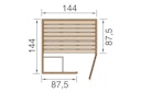 Vorschaubild Weka Massivholz-Elementsauna Laukkala 1 mit Glastüre - 38 mm mit Eckeinstieg