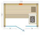 Vorschaubild Infraworld Sauna Gracil Complete 140 - 75 mm Multifunktionssauna inkl. 5-teiligem gratis Zubehörset