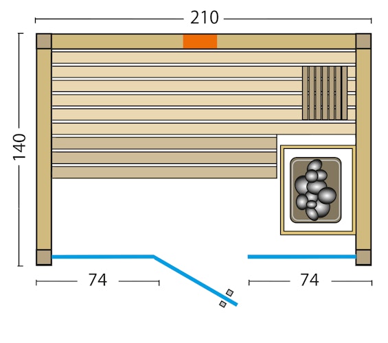 Infraworld Sauna Gracil Complete 140 - 75 mm Multifunktionssauna inkl. 5-teiligem gratis Zubehörset