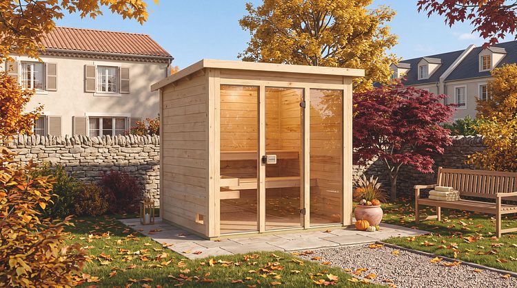 Weka Saunahaus Kaapi 3 mit Ganzglasfront - 40 mm inkl. gratis Sauna-Set im Wert von 70,99 €