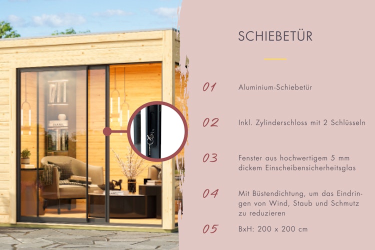 Karibu Design Saunahaus Catalina Blackline mit Vorraum - 73 mm inkl. gratis Saunaofen im Wert von 599,99 €