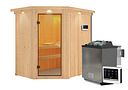 Vorschaubild Karibu Sauna Carin mit Eckeinstieg 68 mm inkl. gratis Zubehörpaket im Wert von 126,96€