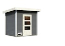 Vorschaubild Karibu Gartensauna Pultdach Saunahaus Norge terragrau inkl. gratis Saunaofen im Wert von 599,99 €