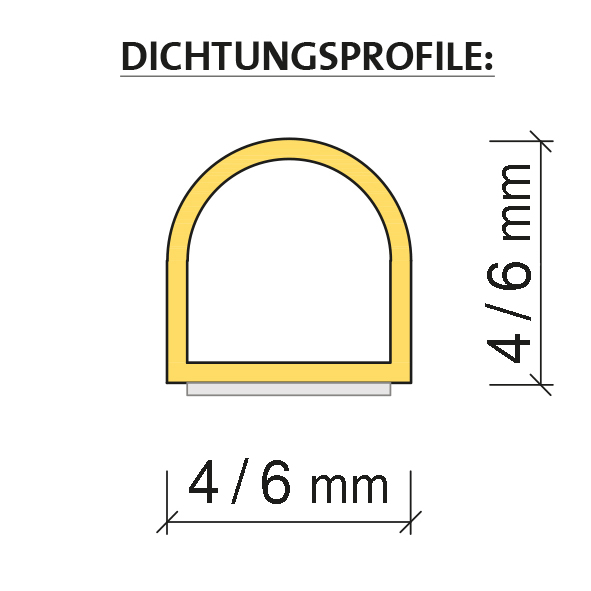Infraworld Silikon-Profildichtung selbstklebend für Saunen und Infrarotkabinen