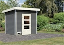 Vorschaubild Karibu Gartensauna Pultdach Saunahaus Norge terragrau inkl. gratis Saunaofen im Wert von 599,99 €