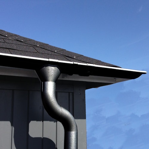 Metall Dachrinnenset für Weka Gartenhaus 136 mit Vordach 200cm