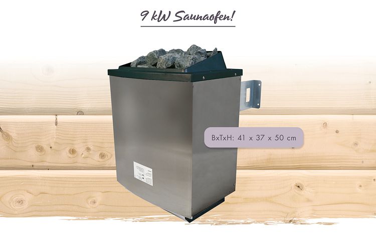 Karibu 9 kW Saunaofen finnisch anthrazit inkl. Steuergerät EASY weiß - Sparset