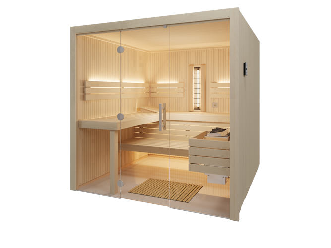 Infraworld Sauna Gracil Complete 210 - 75 mm Multifunktionssauna inkl. 5-teiligem gratis Zubehörset