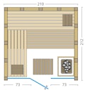 Vorschaubild Infraworld Solido Glas 212 - 40 mm Massivholzsauna inkl. 5-teiligem gratis Zubehörset