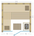 Vorschaubild Infraworld Solido Glas 212 - 40 mm Massivholzsauna inkl. 5-teiligem gratis Zubehörset