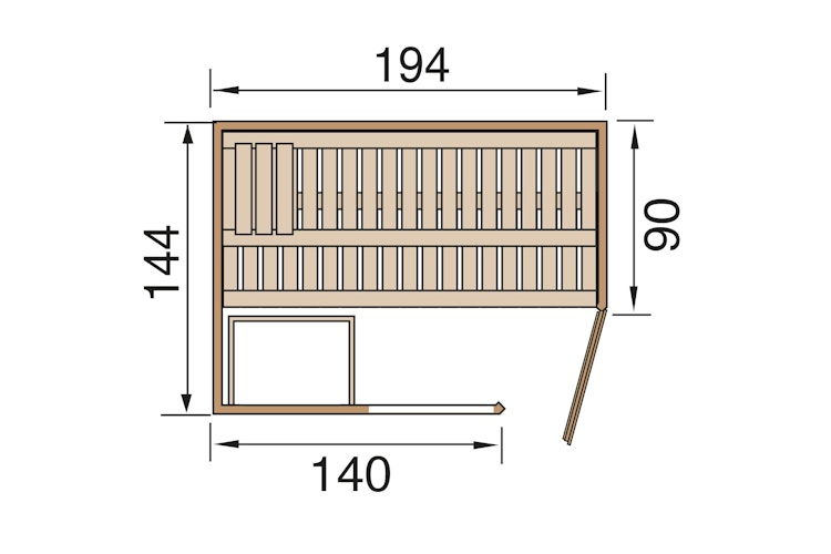 Weka Elementsauna Varberg 1 Trend mit Eckeinstieg & weiß lasierten Fronten - 68 mm