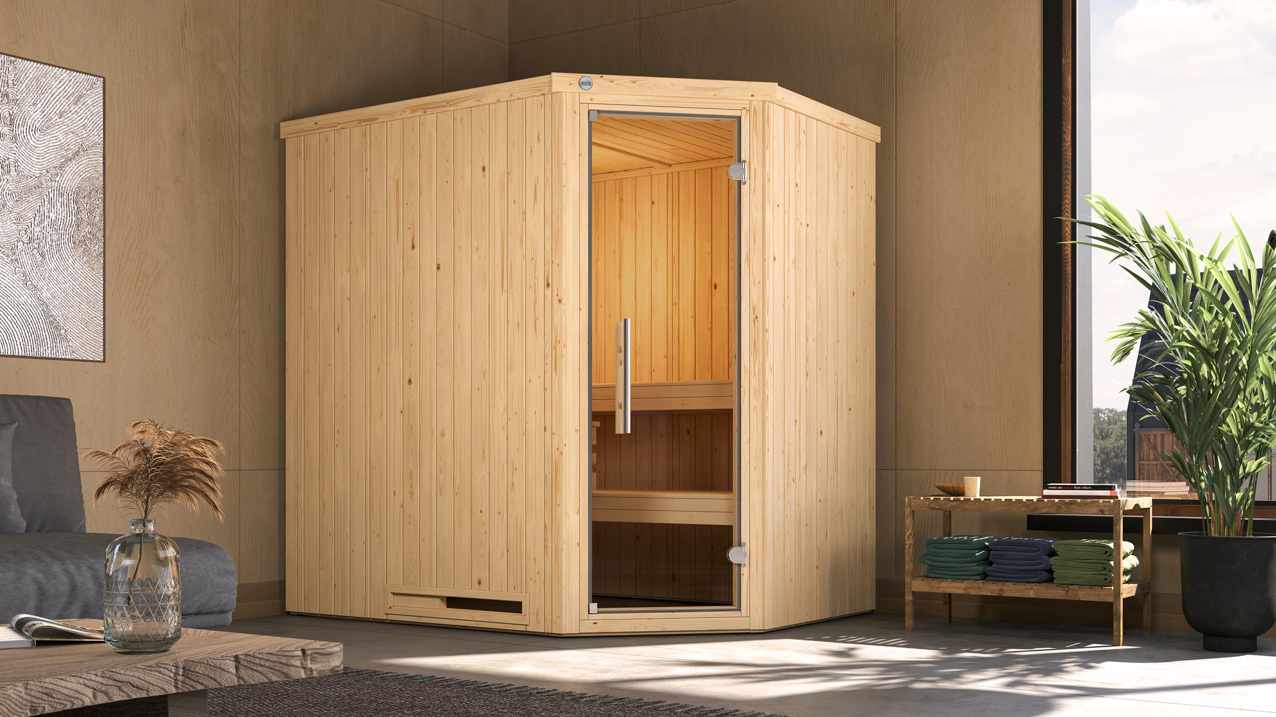 Weka Elementsauna Varberg 1 mit Eckeinstieg - 68 mm