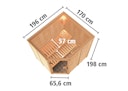 Vorschaubild Karibu Sauna Siirin mit Eckeinstieg 68 mm inkl. gratis Saunaofen im Wert von 599,99 €