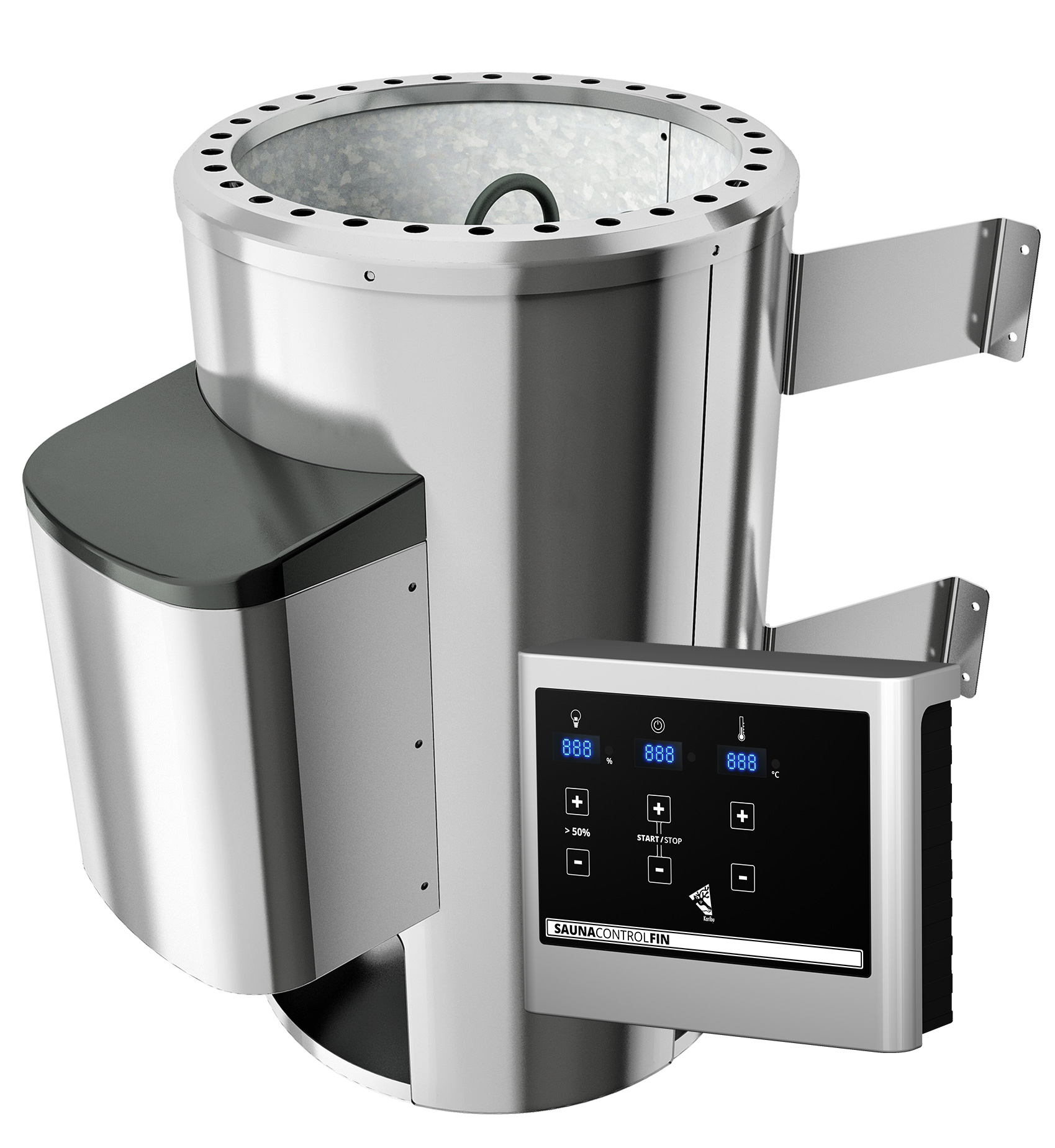 Karibu Saunaofen 3,6 kW Plug & Play finnisch mit externer Steuerung Easy weiß