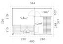 Vorschaubild Palmako Gartensauna Sanna 11,5 m³ - 44 mm