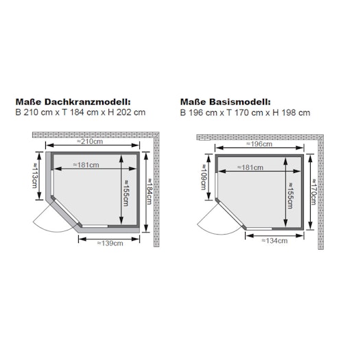 Karibu Amelia 1 - Sauna mit Eckeinstieg 68 mm inkl. gratis Saunaofen im Wert von 599,99 €