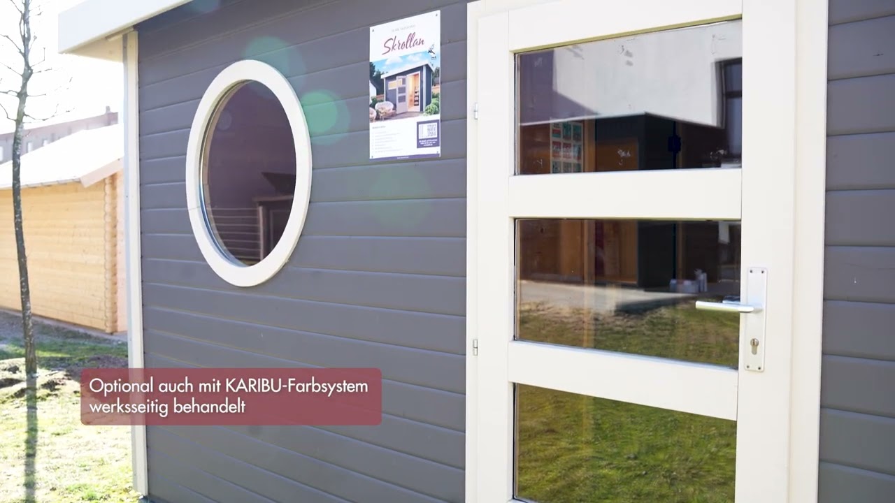 Karibu Gartensauna Saunahaus Hygge inkl. Vorraum, terragrau